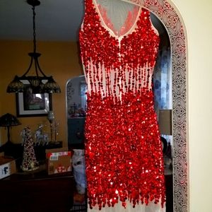 Red Sequin Cocktail dress
